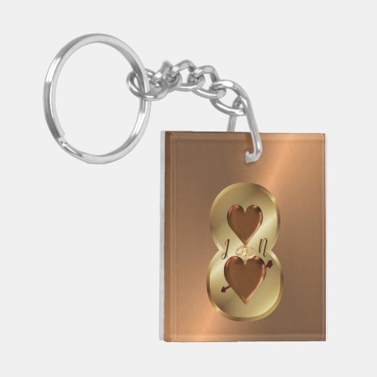 第カスタム8パーソナライズされた期青銅ギフト キーホルダー (正面左)