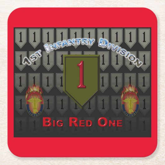 第カッコいい1歩兵師団 スクエアペーパーコースター (正面)