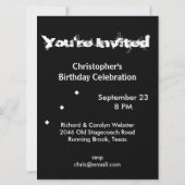 第カッコいい16回誕生日パーティー 招待状 (裏面)