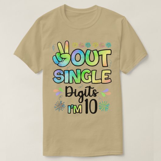第カラフル10誕生日ガールズ10歳誕生日 Tシャツ (デザイン正面)