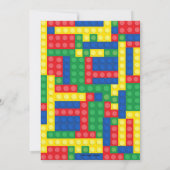 第カラフル9誕生日パーティー建物ブロック 招待状 (裏面)