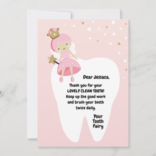 第ガーリー失った歯カード。歯の妖精の訪問。 シーズンカード (正面)