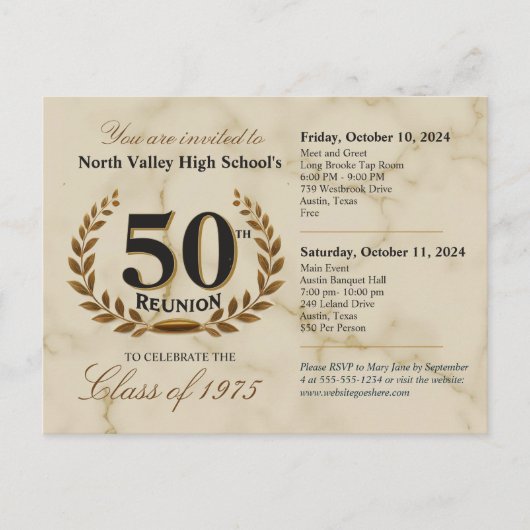 第クラシック50高エレガント校懇親会- 2日 ポストカード (正面)