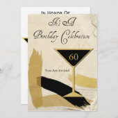 第コンテンポラリー60バースデーパーティ招待状 招待状 (正面/裏面)