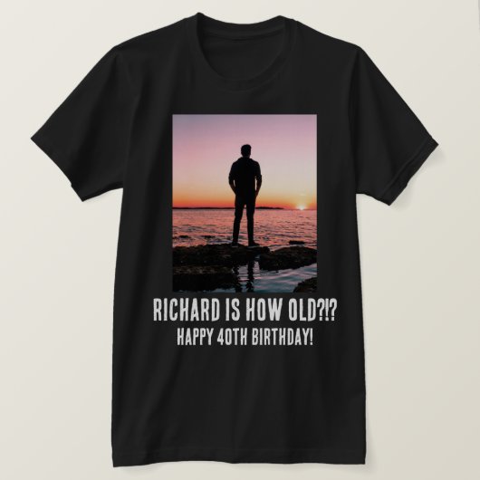 第パーソナライズされたおもしろい40回誕生日Tシャツ Tシャツ (デザイン正面)
