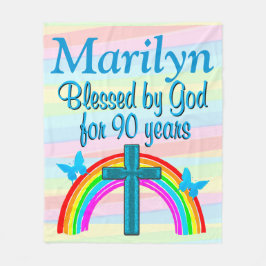 第パーソナライズされた賛美90誕生日フリースブランケット フリースブランケット