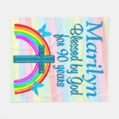 第パーソナライズされた賛美90誕生日フリースブランケット フリースブランケット (正面(横))