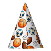 第パーソナライズされた10誕生日スポーツテーマ パーティーハット (裏面)