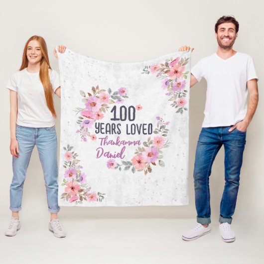 第パーソナライズされた100回誕生日贈り物，100 フリースブランケット (インサイチュ)