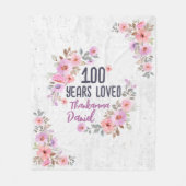 第パーソナライズされた100回誕生日贈り物，100 フリースブランケット (正面)