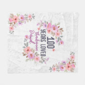 第パーソナライズされた100回誕生日贈り物，100 フリースブランケット (正面(横))