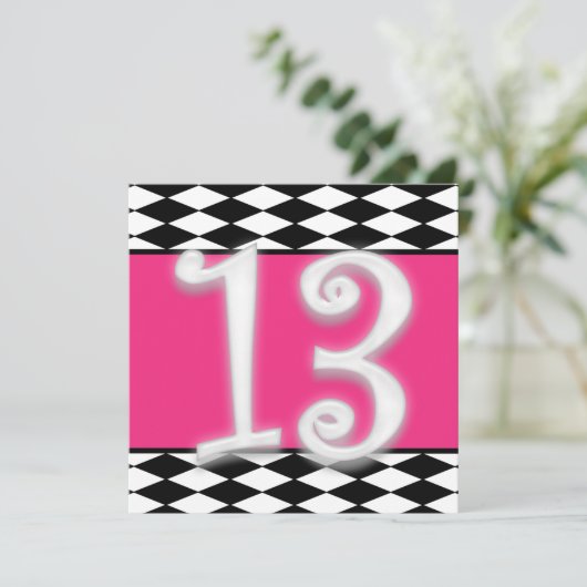 第パーソナライズされた13誕生日招待状 招待状 (スタンド正面)