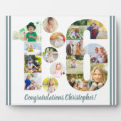 第パーソナライズされた16回写真コラージュ16誕生日 フォトプラーク (正面)