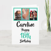 第パーソナライズされた18ハッピーバースデー写真コラージュ カード (正面)