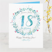 第パーソナライズされた18誕生日カード カード (黄色い花)