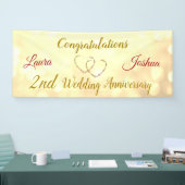 第パーソナライズされた2回結婚記念バナー 横断幕 (トレードショー)