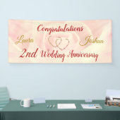 第パーソナライズされた2回結婚記念バナー 横断幕 (トレードショー)