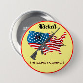 第パーソナライズされた2改正フラグに従わない 缶バッジ (正面&裏面)