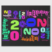 第パーソナライズされた20誕生日ラッポップ・アートのピング紙 ラッピングペーパー (フラット)