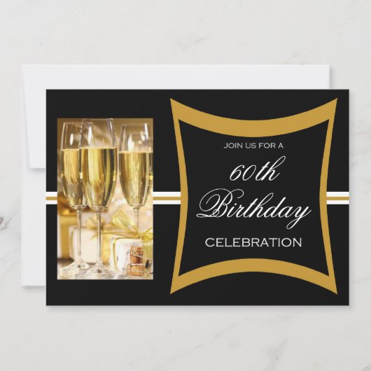 第パーソナライズされた60バースデーパーティ招待状 招待状 (正面)