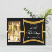 第パーソナライズされた60バースデーパーティ招待状 招待状 (スタンド正面)