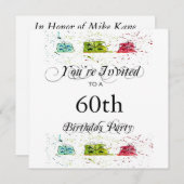 第パーソナライズされた60バースデーパーティ招待状 招待状 (正面/裏面)