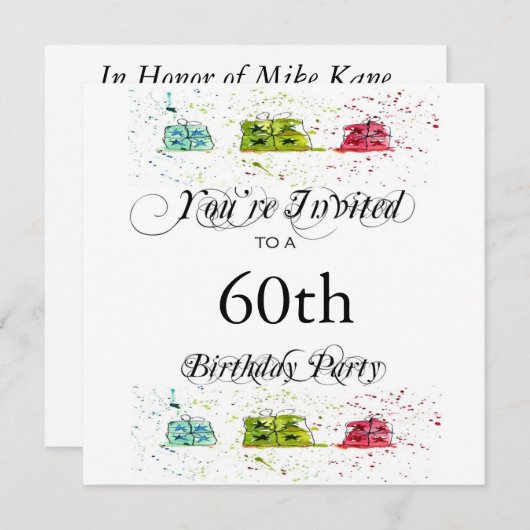 第パーソナライズされた60バースデーパーティ招待状 招待状 (正面/裏面)