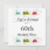 第パーソナライズされた60バースデーパーティ招待状 招待状 (正面)
