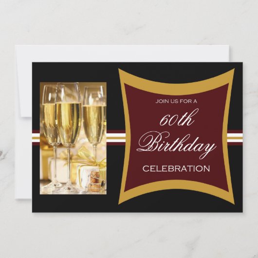 第パーソナライズされた60バースデーパーティ招待状 招待状 (正面)