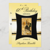 第パーソナライズされた60バースデーパーティ招待状 招待状 (正面/裏面)