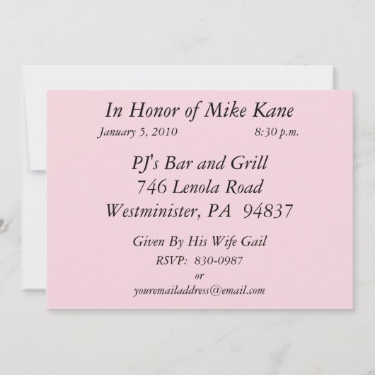 第パーソナライズされた60バースデーパーティ招待状 招待状 (裏面)