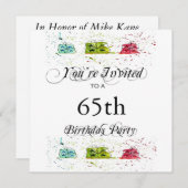 第パーソナライズされた65バースデーパーティ招待状 招待状 (正面/裏面)