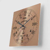 第パーソナライズされた7回銅記念日ギフトアイディア スクエア壁時計 (傾斜)