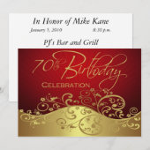 第パーソナライズされた70バースデーパーティ招待状 招待状 (正面/裏面)