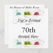 第パーソナライズされた70バースデーパーティ招待状 招待状 (正面/裏面)