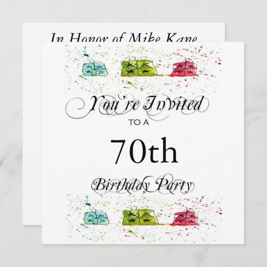 第パーソナライズされた70バースデーパーティ招待状 招待状 (正面/裏面)
