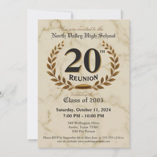 第ファンシーエレガント20期高校懇親会クラス05 招待状 (正面)