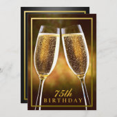 第フォーマル75誕生日招待状 招待状 (正面/裏面)