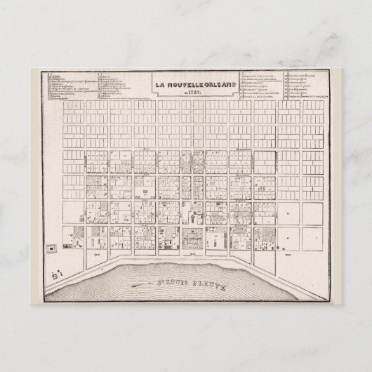 第フランスの1四半期地図1735 ポストカード (正面)