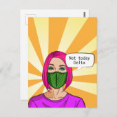 第ポップ・アートの2021条顔マスクレディーデルタコビデ ポストカード (正面/裏面)