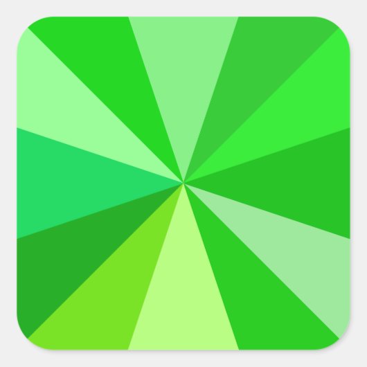 第ポップ・アートの60モダン条ファンキーの光線(緑) スクエアシール (正面)