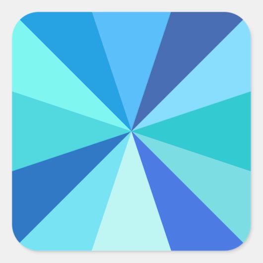 第ポップ・アートの60モダン条ファンキー図光線（青） スクエアシール (正面)