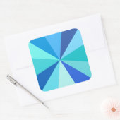 第ポップ・アートの60モダン条ファンキー図光線（青） スクエアシール (封筒)