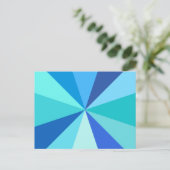 第ポップ・アートの60モダン条ファンキー図光線(青) ポストカード (スタンド正面)