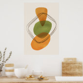 第モダンコンテンポラリー3オーガニック条の形 ポスター (キッチン)