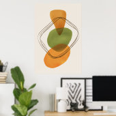 第モダンコンテンポラリー3オーガニック条の形 ポスター (ホームオフィス)