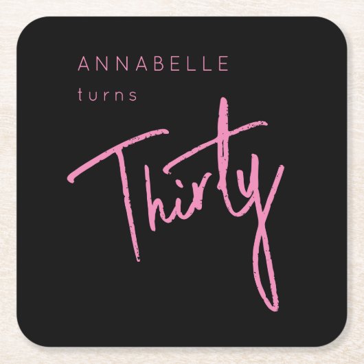 第モダン30回第330回誕生日パーティー スクエアペーパーコースター (正面)