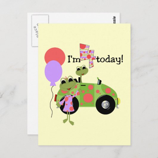 第モダン4回誕生日Tシャツとギフト ポストカード (正面/裏面)