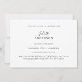 第モダン4期スタイリッシュ写真の発表 招待状 (裏面)