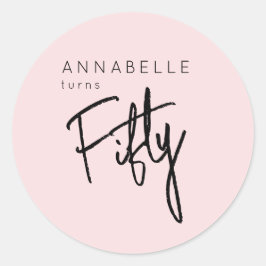 第モダン50回五十十の誕生日 ラウンドシール
